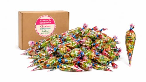 30 Bolsas Chuches Cumpleaños Gominolas Infantiles Chucherias Surtidas Sin Gluten Detalles Fiesta Niños Regalo Piñata Escolar Conos Coloridos Sorpresa Animada Alegria Dulces Originales Eventos
