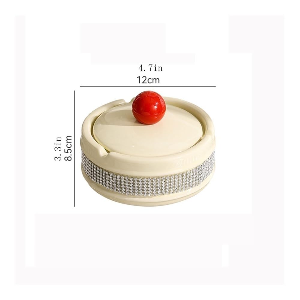 Posacenere in ceramica con coperchio, posacenere antivento per ufficio, casa, donne e uomini, decorazione da tavolo per feste
