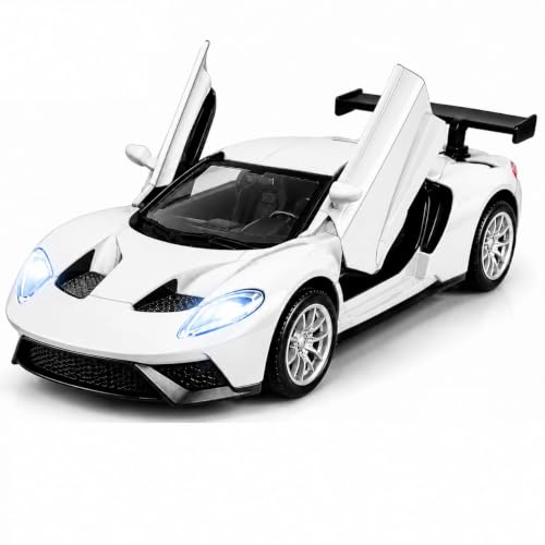 Image of TEC TAVAKKAL 1:36 Scale Diecast Metal Toy Car with Openable Doors, Pull-Back Action, LED Lights & Music - Premium Mini Sports Car Model for Kids & Collectors (Mclaren White Small)