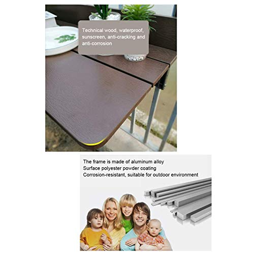 Tavolino pieghevole regolabile – Design compatto per balcone, appartamento, uso esterno, salvaspazio, facile da pulire, costruzione robusta