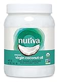 Nutiva Organic Cold-Pressed Virgin Coconut Oil, 54 Fl Oz, USDA Organic, Non-GMO, Fair Trade, Whole 30 Approved, Vegan, Keto, Fresh Flavor and Aroma for Cooking & Healthy Skin and Hair