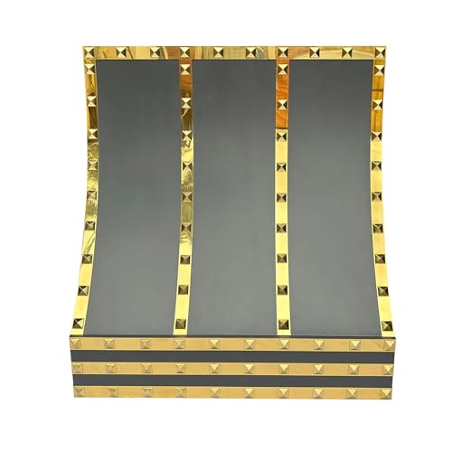 Image of SINDA Custom RAL-7021 Range Hood with a High CFM Vent Includes LED Lights Baffle Filter Straps and Rivets 36 inchW x 39 inchH x 24 inchD Wall Mount