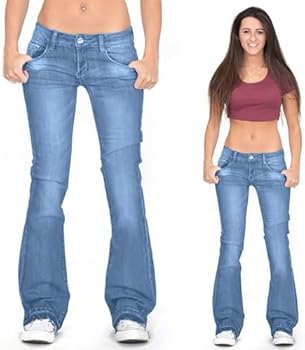 Flare Broek Dames Jeans Broek Stretch Skinny Denim Jeans Broek Retro Hoge Taille Flared Broek Flare Jeans Bootcut Jeans Broek Dames Flare Broek tot Oversized Wijde Pijpen Denim Broek