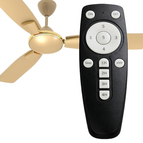 Image of Compatible with Crompton Ceiling Fan Remote Control Wireless for Smart & Easy Operation with Sleep Mode, Timer Mode and Speed Adjustment (Fan Not Included) (Pack of 1 Pc) (Black)