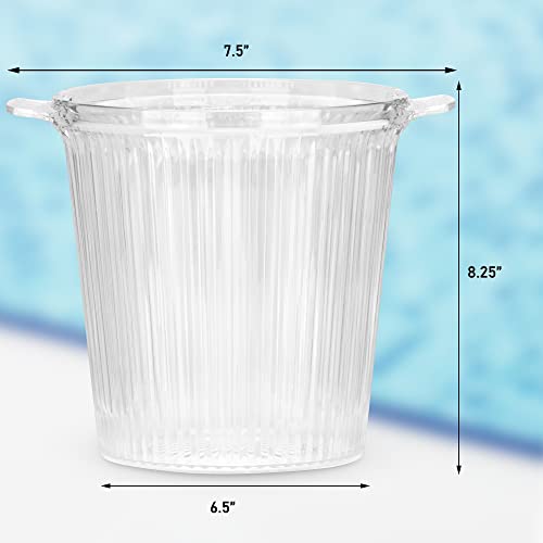 Decorrack 6 Pack Acrylic Ice Buckets With Handles, 2.5 Liter Crystal Clear Wine Buckets, Perfect Champagne Bottle Tubs For Parties (Pack Of 6) #TOP1
