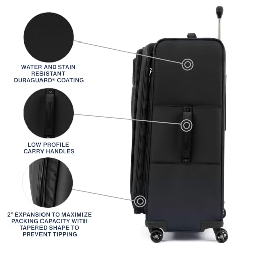 Travelpro Tourlite Softside 29" Expandable Luggage with 4 Spinner Wheels, Lightweight Suitcase, Checked Large, Black - image 4