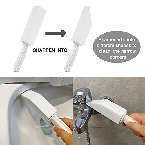 2 Pack Pumice Stone for Toilet Bowl Cleaning with Handle, Scouring Stick Remove Toilet Bowl Hard Water Rings, Calcium Buildup and Rust for Cleaning Toilet, Bathroom, Kitchen Sink, Grill (White) - Thumbnail 5