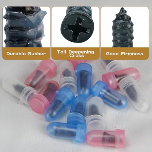 Image of Tire Plug Screws Kit Tire Repair Rubber Studs with Screwdriver 3 Size Mending Nail Plugs Tyre Repair 100 Pieces