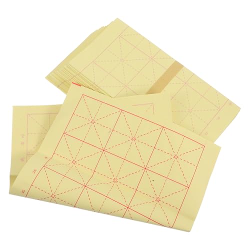 Papel Xuan amarillo ABOOFAN con cuadrículas claras para practicar caligrafía en casa