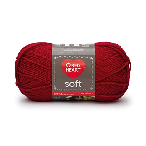 Image of Red Heart Soft Really Red Yarn - 3 Pack of 141g /5oz - Acrylic - 4 Medium (Worsted) - 256 Yards - Knitting /Crochet