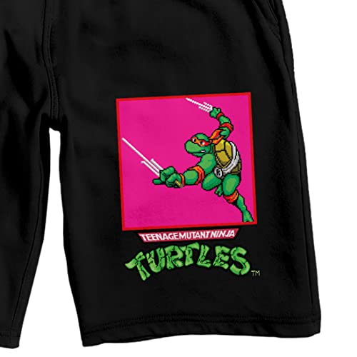 TMNT Classic Cartoon Raphael Men's Black Sleep Pajama Shorts2