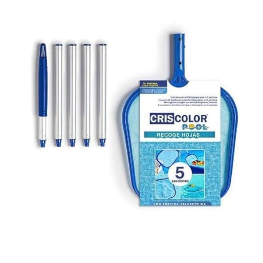 Oise Art Store Trade Shop - Red Plana Con Barra Telescópica De 153 Cm De 5 Secciones Para Limpieza De Piscinas 42390 -