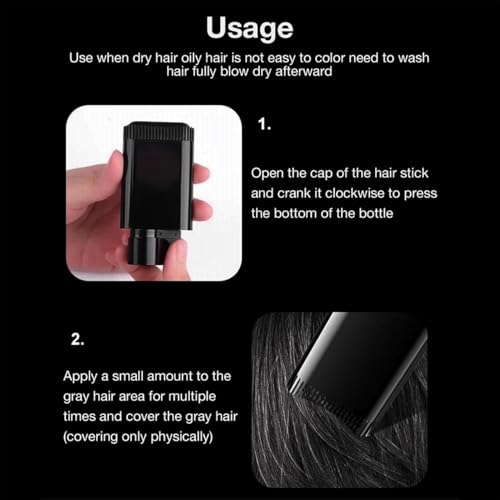 Image of DarkEight Hair Color Stick for White Hair Coverage | Waterproof & Sweat-Proof Hair Dye Touch-Up | Easy-to-Use Comb Applicator | Quick Root Touch-Up Stick for Men & Women | Temporary Hair Color Pen (BLACK)