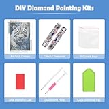 RICUVED White Tiger Diamond Painting Kits Animals for Adults,Vase 5D DIY Full Drill Round Tiger Diamond Art Gem Painting Diamond Painting for Home Decor 30x40cm - Image 6