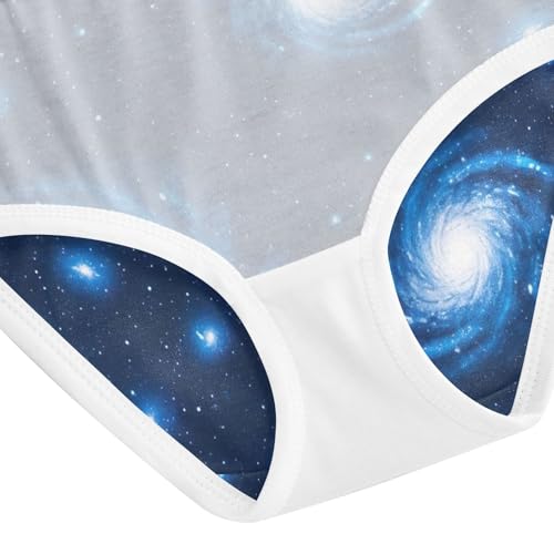 Girl Panties, Deep Space Galaxy Blue Stars Toddler Girl Panties, Girls Underwear Cotton, 2T–8 Years4