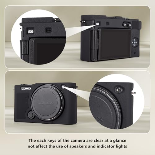 Funda de silicona para cámara Panasonic Lumix S9 negra miniatura 3