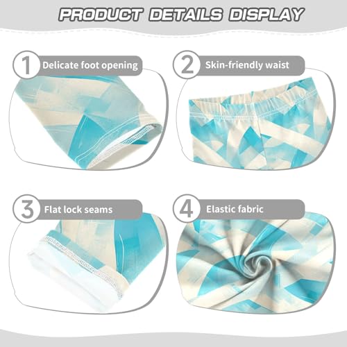 KLL Teal Ribbon Painted Ovarian Girls Basic Leggings Soft Full Length Lounge Pants Gym3