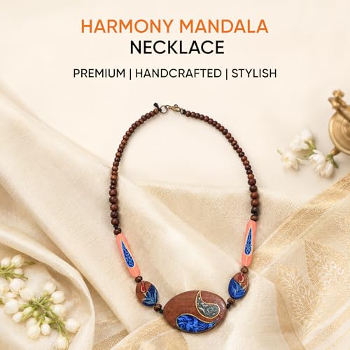 Image of AAKRITI ART CREATIONS Boho Tribal Handcrafted Ethnic Necklace Collection | Mandala, Dreamcatcher, Sunburst & Moonstone Designs | Artisan Collar, Lariat & Pendant Statement Jewelry for Women