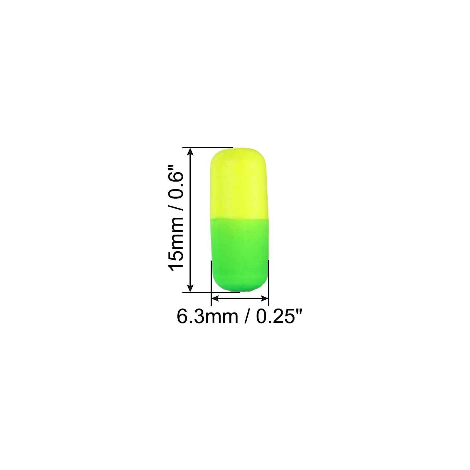 PATIKIL Fishing Foam Floats 0.6 Inch, 30Pcs Snell Floats Fly Fishing Strike Indicator for Pompano Floats Walleye Rig Lure Green Yellow - Image 2