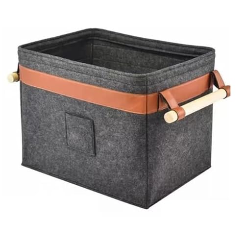 Cesta de leña para interiores, cesta de leña de fieltro, cesta plegable multifuncional, para almacenamiento de leña, juguetes, libros, ropa