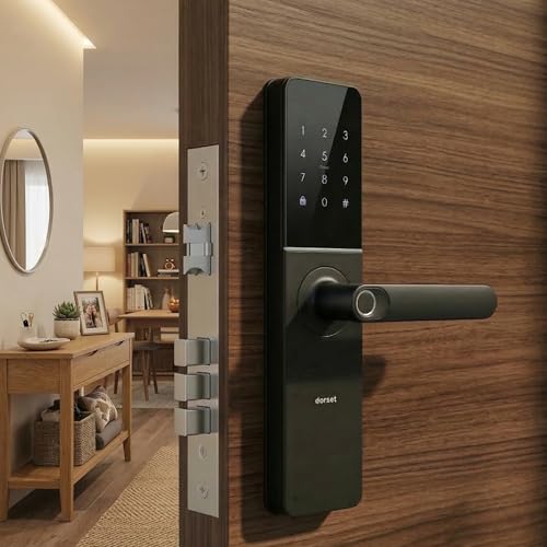 Image of Dorset DG 102 Mortise Digital Door Lock with Fingerprint, Password, RFID & Key Access | Anti-Theft Password & Intrusion Detection | Auto & Manual Locking Modes | 3-Year Warranty, Graphite Matt Finish