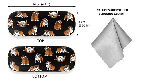 Image of WIRESTER Hard Shell Eyeglasses Case, Clamshell Sunglasses Holder Protective Cover with Microfiber Cloth