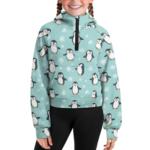 Upetstory Girls Hoodies Half Zip Cropped Sweatshirt for Toddler Kids Teen