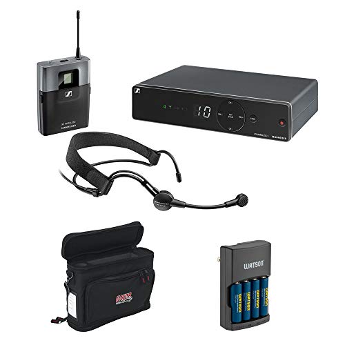 Kit inalámbrico para micrófono de cabeza Sennheiser XSW 1-ME3-A UHF (548 a 572 MHz) con funda Gator Cases GM-1W y cargador (4 pilas AA NiMH) miniatura 1