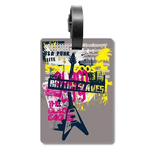 Étiquette d'identification pour valise au motif guitare de style graffiti street culture