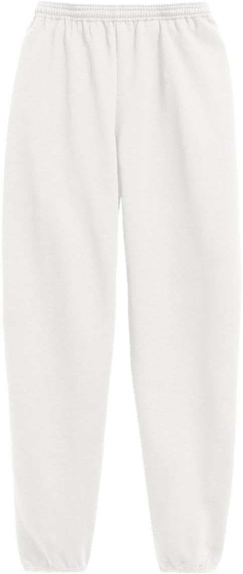 Hanes Men's EcoSmart Sweatpants – Cotton-Blend Fleece Joggers with Pockets, Tear Away Label, Pill-Resistant Fabric, Eco-Friendly Recycled Material, Classic Fit, Adjustable Drawcord White - Image 4
