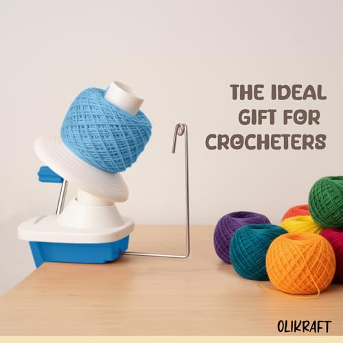 Image of Olikraft Crochet Yarn Winder for Crocheting and Umbrella Swift (with Skein Holder) Combo Set - Yarn Spinner for Crocheting, Cake Ball Winder, Roller, Baller, Spooler