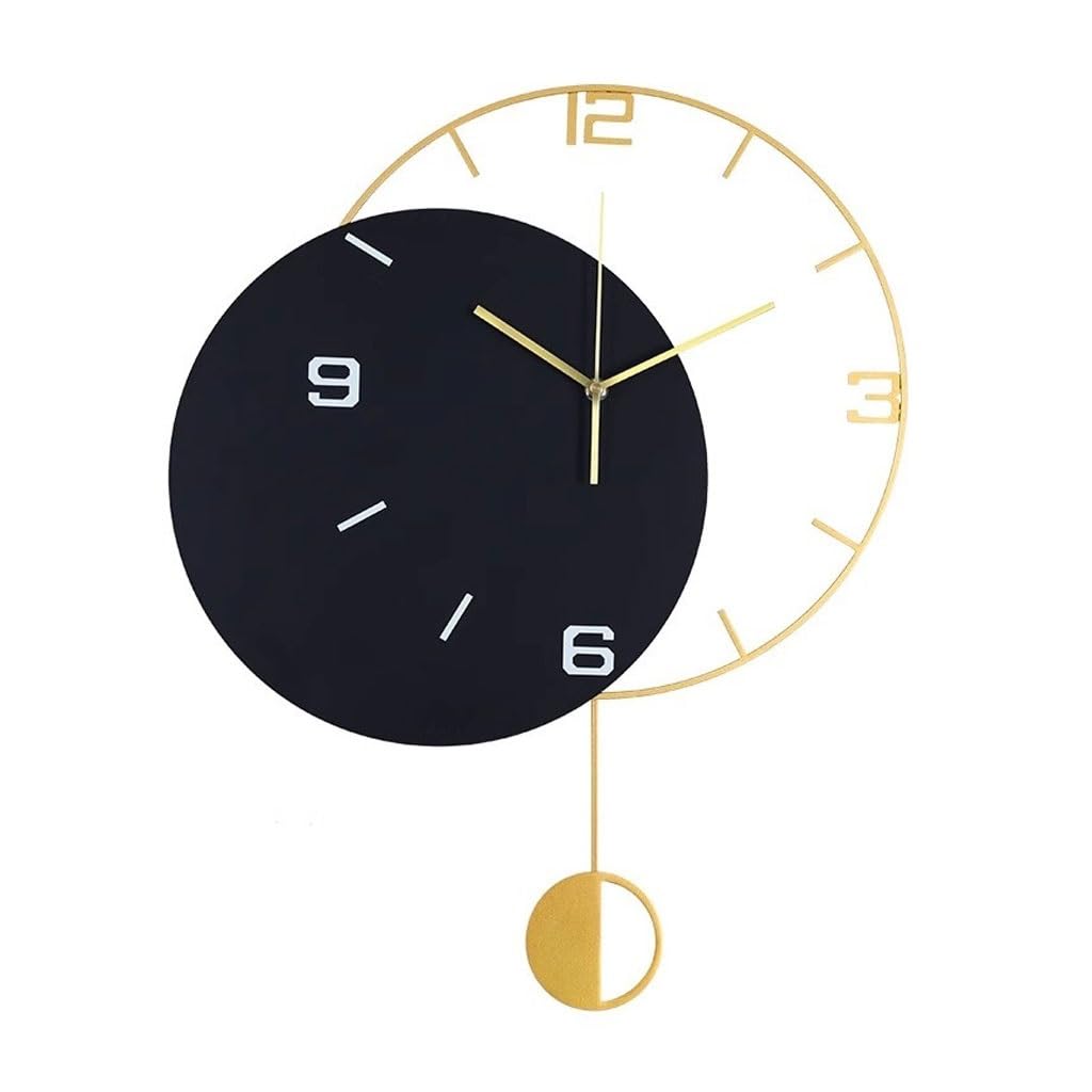 EINES Silent Decorative Wall Clock Decorative Home Wall Clocks Living Room Creative Fashion Clock Background Wall Easy to Read(S)
