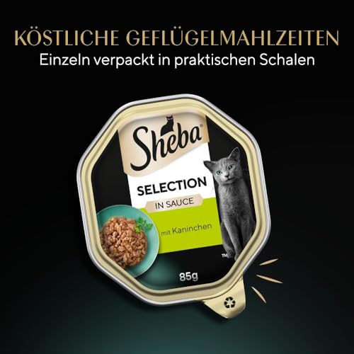 Sheba Schale Nassfutter für Katzen Selection in Sauce mit Kaninchenhäppchen 2 x 11 x 85 g – Ansicht 6