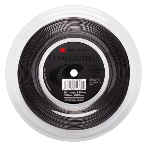 Solinco Carrete de cuerda de tenis confidencial (200 m) (16 L)