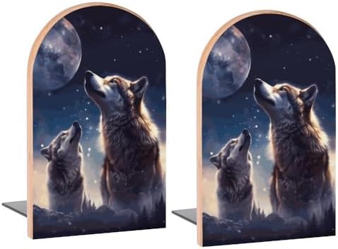 Book End Ecqizer Moon Bookend Gold Bookends Decorative Bookends Moon Metal Book Holders For Nursery Office Shelves(Gold Book Holders For Shelves