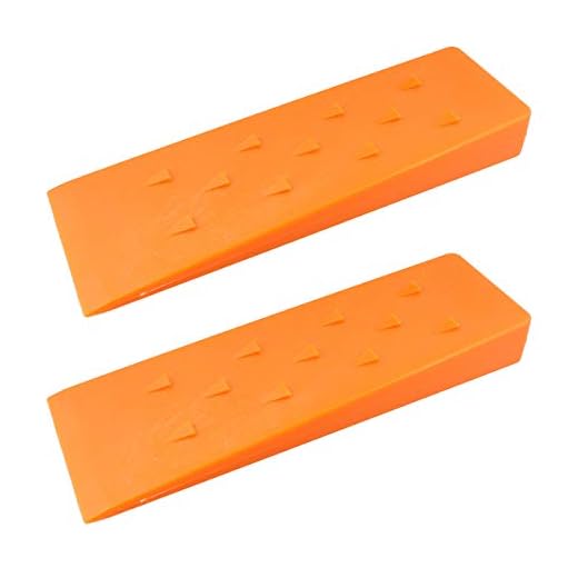 Felled Spiked Tree Felling Wedges for Tree Cutting – 10in Orange Plastic Felling Wedge, Logging Tools – 2 Pack
