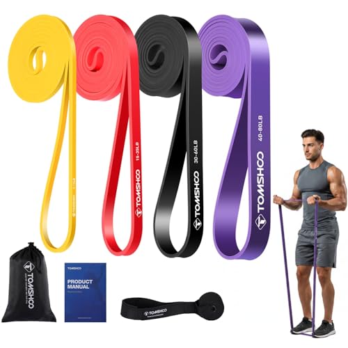 Image of TOMSHOO Resistance Bands Set, Multiple Fitness Exercise Workout Bands with Storage Bag, Door Anchor, Pull Up Assistance Straps for Working Out, Body Stretching, Physical Therapy, More
