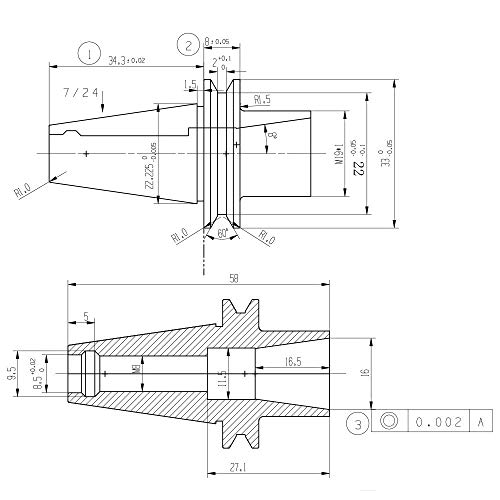 Porte-broche CNC ISO20 ER16 assurant un usinage de haute précision