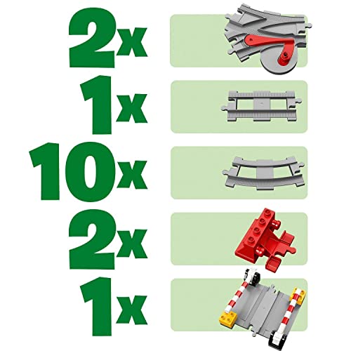 LEGO-10882-DUPLO-Town-Treinrails-Bouwset-met-Rode-Actiesteen-voor-Kinderen-van-2-Jaar-en-Ouder