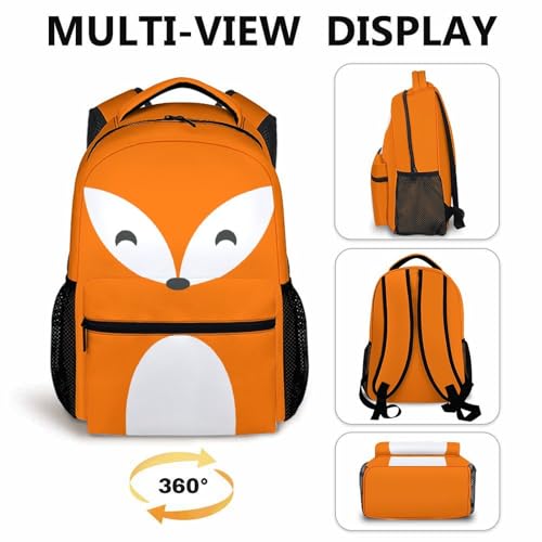 School Backpack for Girls - Fox Girls Backpacks for Kids Student Preschool 17" Bookbag for School Travel4