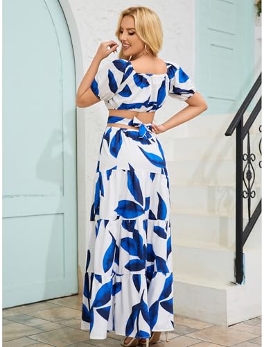 Image of oyyniis Women High Waist Floral Print Large Hem Long Dress Robe Female Clothes 2024 Chic Sexy Off The Shoulder Maxi Dresses