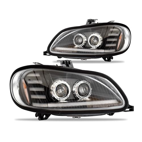 Voltexa Projector LED Headlights with Sequential Turn Signals Compatible with 2003-2024 Freightliner M2 LED Headlamps Freightliner M2 100 106 112 Head Lights