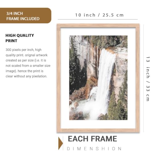 Image of kotart Mountain View Framed Painting | Big Aesthetic Nature Inspired Framed Paintings for Living Room Bedroom Wall Decor Set Of 3 (10X13 inch)