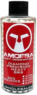Ares Amoeba Diamond Precision Airsoft Heavy Weight BB Pellets 0.50g/0.43g (Grey/White - 500 BB's - Bottle) (0.43g)
