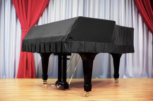 Clairevoire Grandeur: Premium Velvet Grand Piano Cover for Yamaha GC3, 6 feet 1 inches (187cm) | Handcrafted | Luxury-grade Velvet | Anti-dust/blemish/scratch | Climate Protection | Charcoal Grey