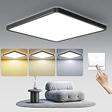 LED Deckenleuchte Flach 36W 4800LM Deckenleuchte LED Panel 3000K-6500K Dimmbar, 30cm x 2.4cm Deckenlampe quadratisch Flach für Wohnzimmer,Flur,Schlafzimmer,Keller,Balkon,Küche