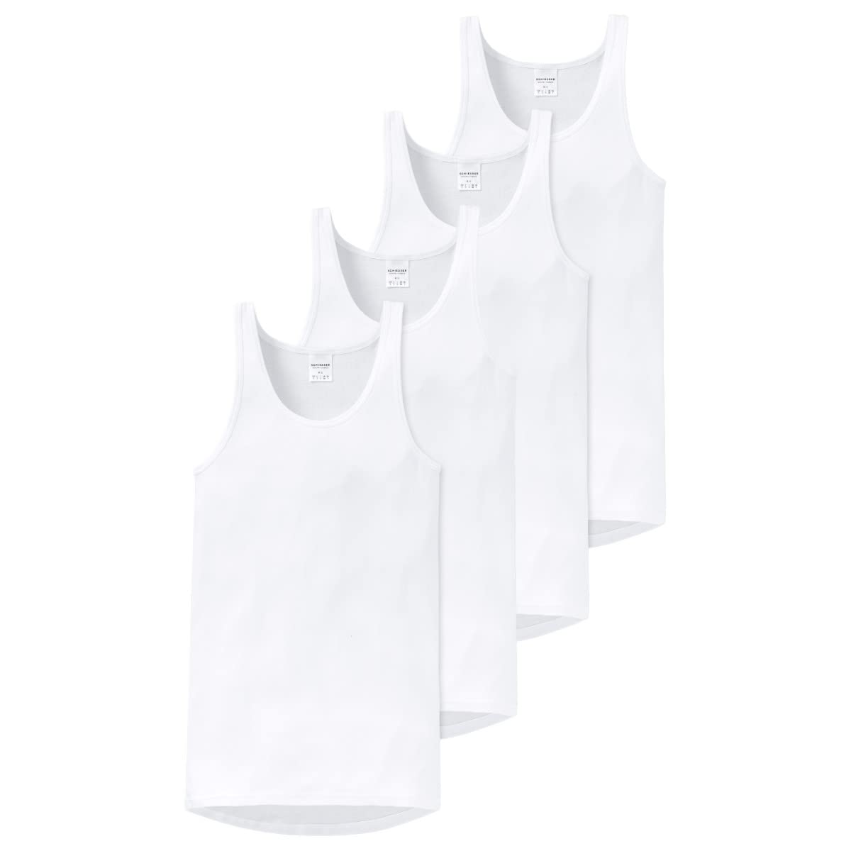Schiesser Men's White 2 Pack Vest - Original Fine Rib