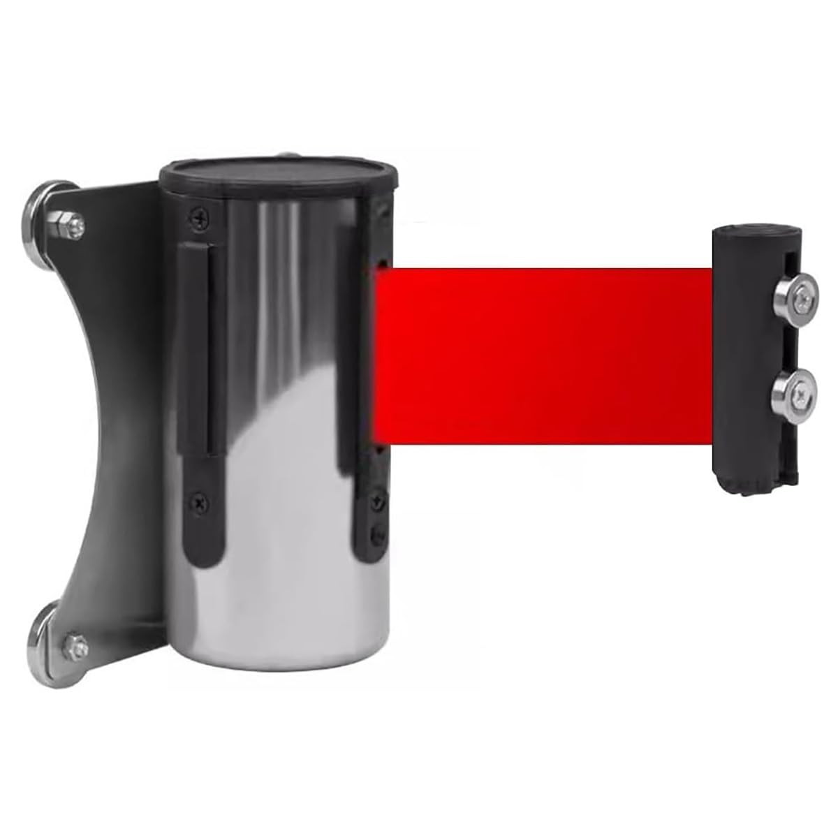 Sangle murale rouge de 3 m pour gestion des files d'attente en supermarché et école