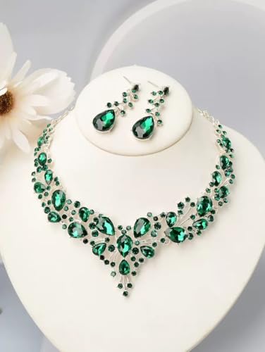Image of Shining Diva Fashion Stylish Design Fancy Crystal Necklace Jewellery Set for Women | Trendy Celebrity Inspired Jewellery