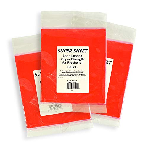 Image of Super Sheet Large (8 inchx7 inch) Under Seat Car Air Freshener, 3-PACK (Love)